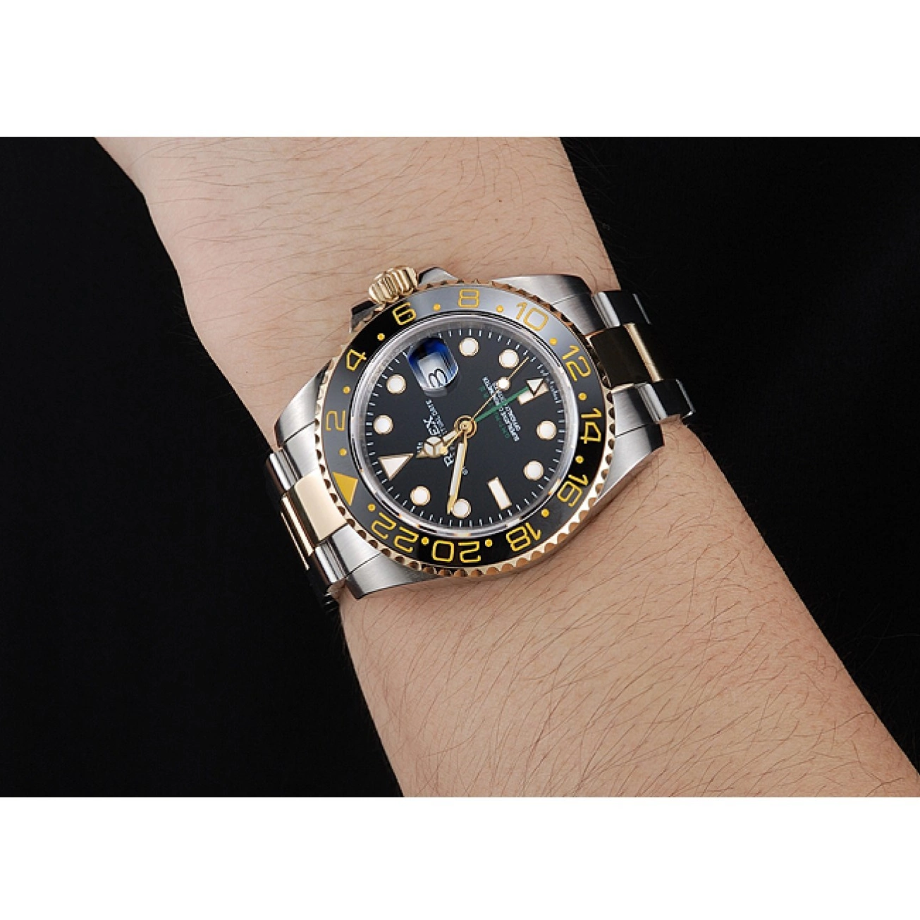 Aaa replica watch Dial Black Black Swiss 80295 Bezel GMT Master Rolex 0728